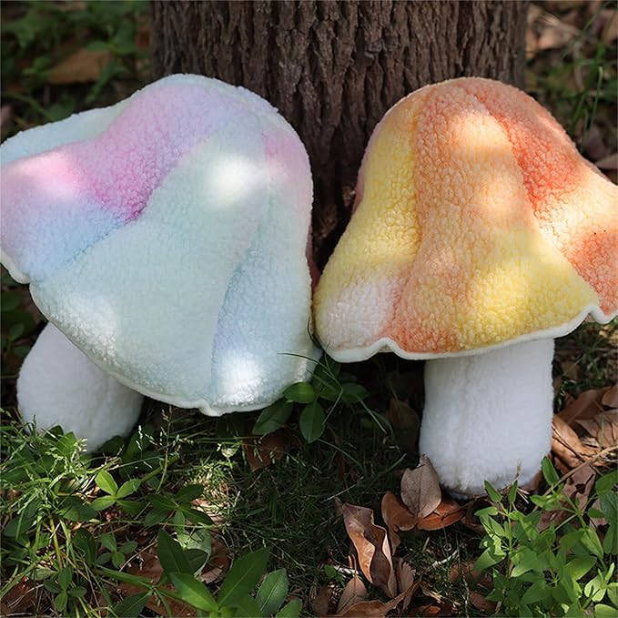 Mushroom Pillow Floor Pillow Sofa Cushion Home Decoration Reading Pillow (32cm, Brown)