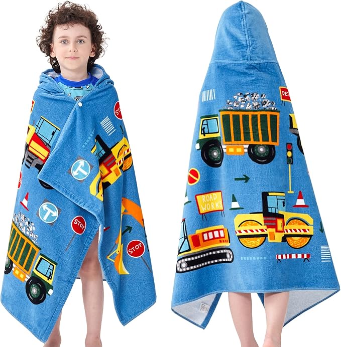 Kids Bath Towels, Kids Towel Girls Boys Hooded Beach,Bathroom,Pool Swim Towels 30 × 50 INCH Large Size Ultra Absorbent Cute Cartoon Animal Full Vitality 100% Cotton Wearable Wrap for Child