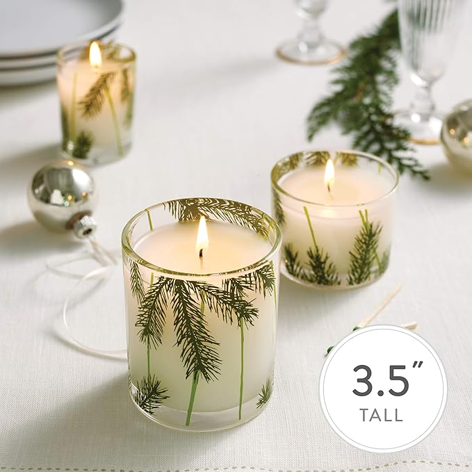 Thymes Frasier Fir Reed Diffuser Set – Includes Reeds, Fragrance Oil, and Frosted Glass Bottle – Fragrance Oil Diffuser – Room Fresheners – Luxury Home Decor – Green & Clear (Pine Needle, 4 fl oz)