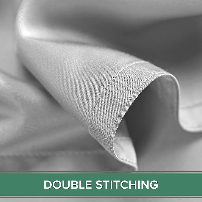 Split King Sheets by Pure Bamboo, Genuine 100% Organic Viscose Derived from Bamboo Bed Sheet Set, Soft & Cooling, Double Stitching *Not for Split Top (Split King, Silver Pearl)