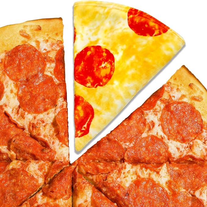 Vessia Pizza Printed Throw Blanket, Realistic Funny Round Food Blanket for Adults and Kids, 300GSM Novelty Pepperoni Pizza Throw for Couch, Sofa, Bed, Fun Comfy Cozy Gifts for Boys, Girls, 60 inches