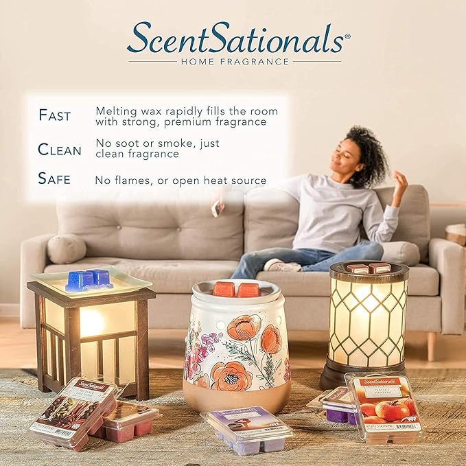 Scentsationals Fall Wax Melts, Wax Cubes Strong Scent - Farmhouse Cookies - Long Lasting Scented Melts for Warmer, 10oz (24-Cubes)