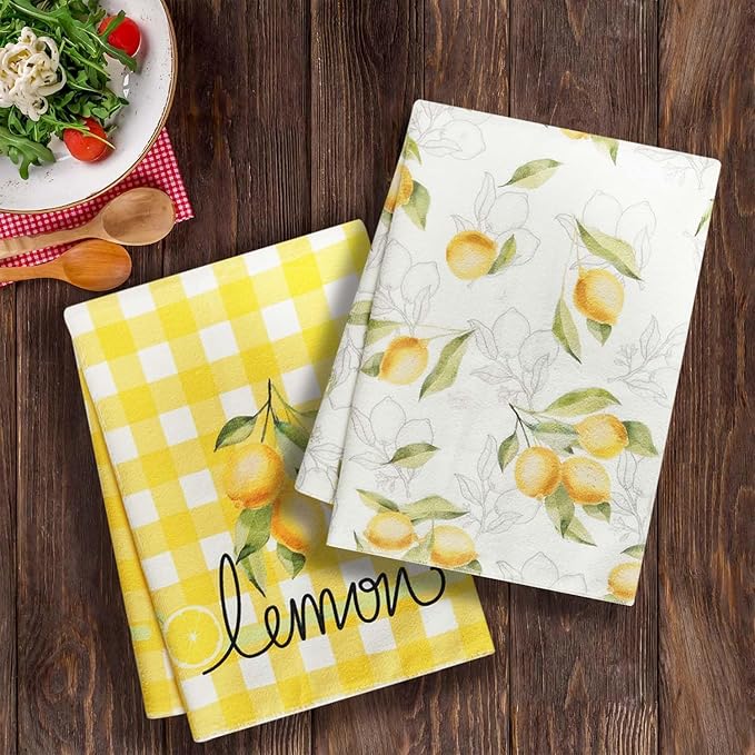 Summer Kitchen Towels Lemon Kitchen Towels Lemon Kitchen Decor Kitchen Hand Towels Decorative, 18×26 Inch