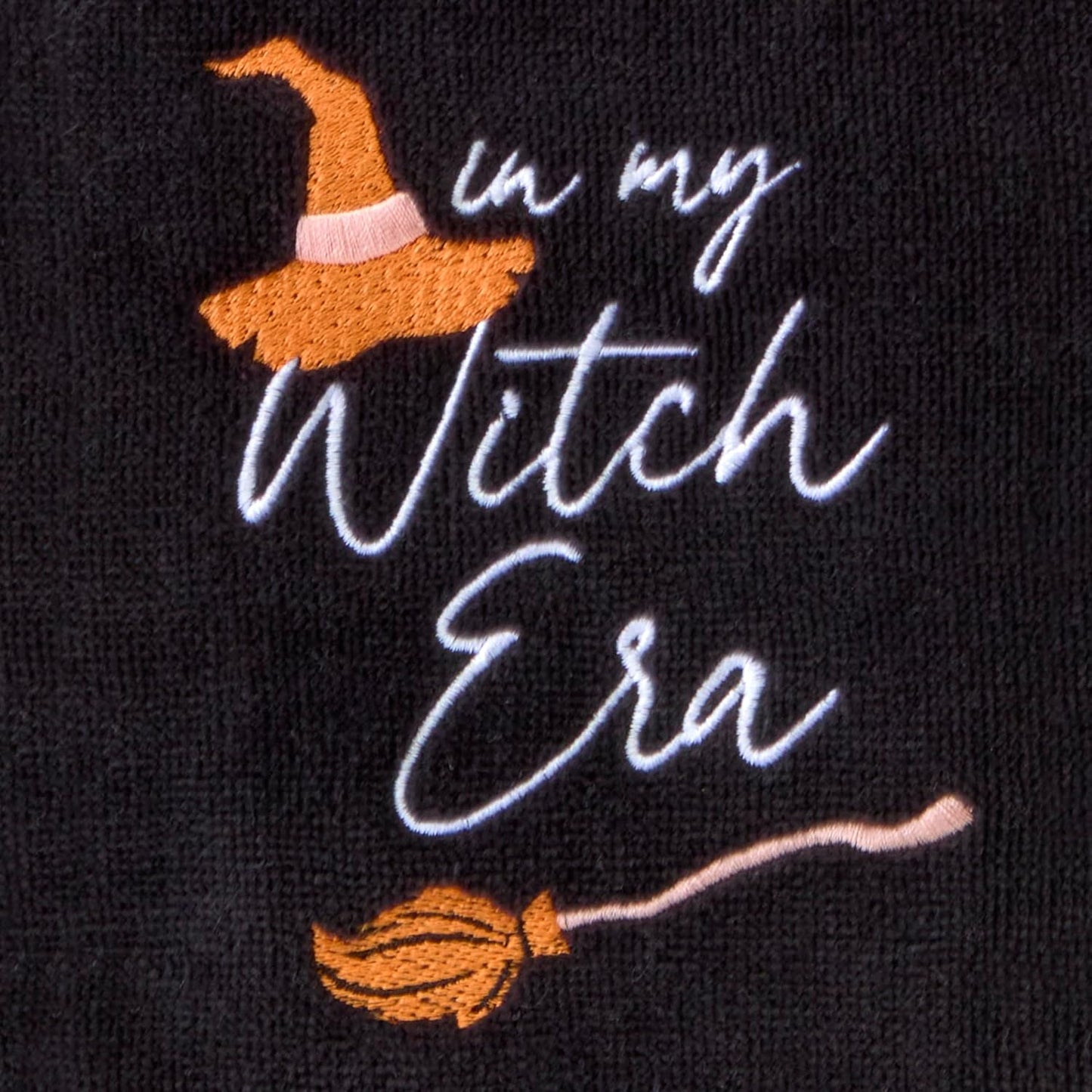 SKL Home Halloween in My Witch Era 100% Cotton Embroidered 2pc Hand Towel Set, Decorative for Bath/Kitchen/Bar & Gift, Black