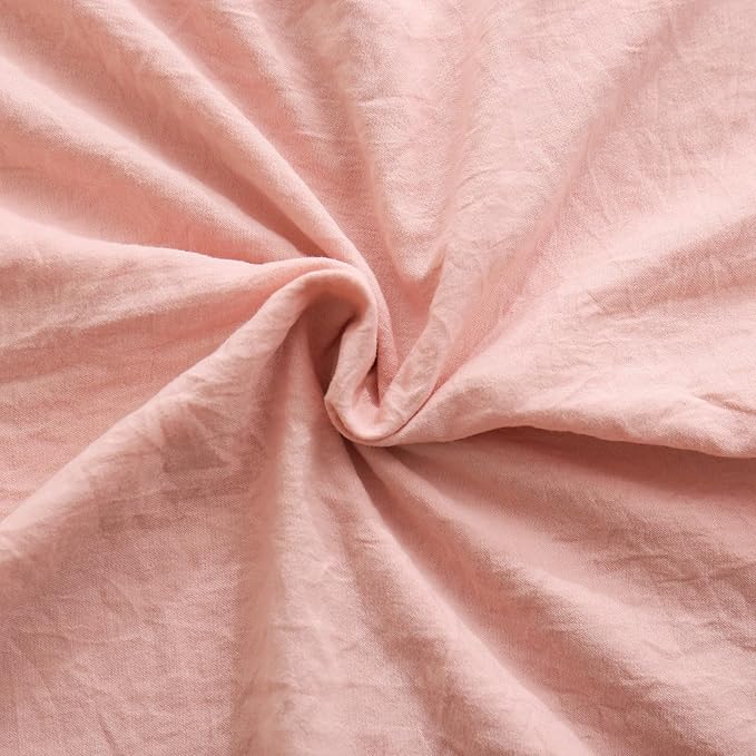 Merryword Pink Pillow Shams Pink and White Reversible Queen Pillowcases Cute Pillow Cover Set of 2 Soft Shabby Chic Ruffled Pillowcases 2 Pack (Queen (20''x30''), Pink White)