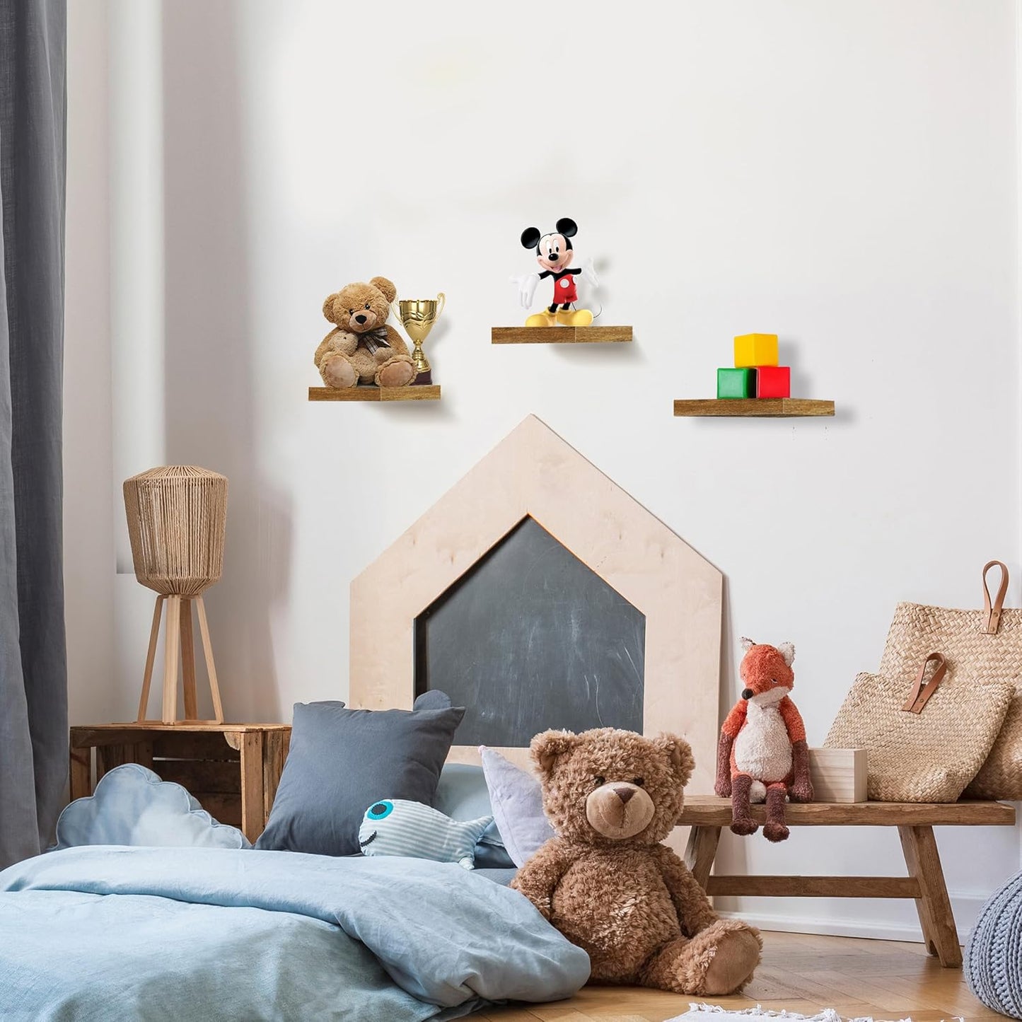 Sorbus Floating Shelves - Square Mounted Display Ledge for Room Decor in The Bathroom, Home Office, Bedroom, Half Bath, Powder Room, & More. Modern Rustic Wood Storage Shelf for Your Accent Wall