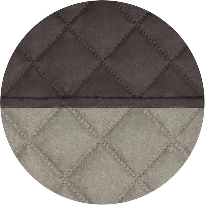 PureFit Reversible Quilted Sofa Cover, Water Resistant Slipcover Furniture Protector, Washable Couch Cover with Non Slip and Elastic Straps for Kids, Dogs, Pets (Oversized Loveseat, Chocolate/Beige)