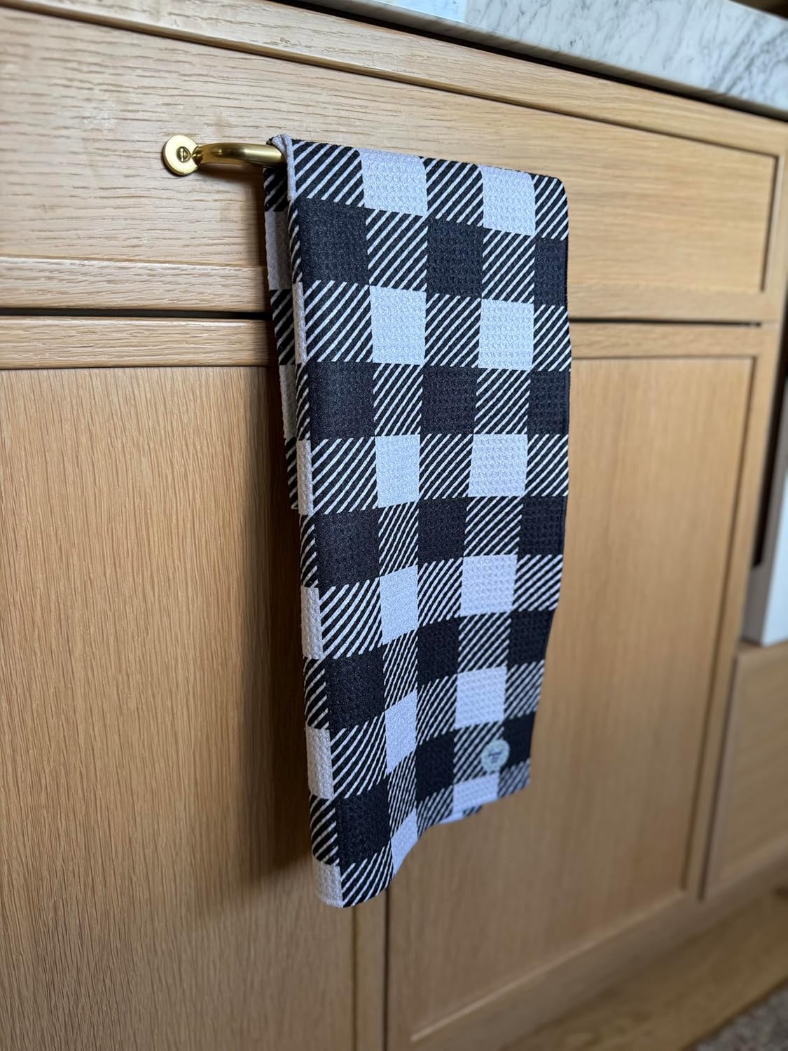 2 Pack || Double Sided|| Not Your Ordinary Kitchen Towels || Dish Towels || Quick Dry || Waffle Weave Microfiber || Designer Prints || Highly Absorbent || Hanging Hook (Fall Leaves Black)