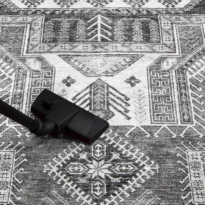 Keen Home Design 6x9 Rug - Machine Washable Area Rug with Non-Slip Backing, Ideal for Living Room, Dining Room, Bedroom - Vintage, Easy Clean, Durable, Low Pile - (6' x 9')