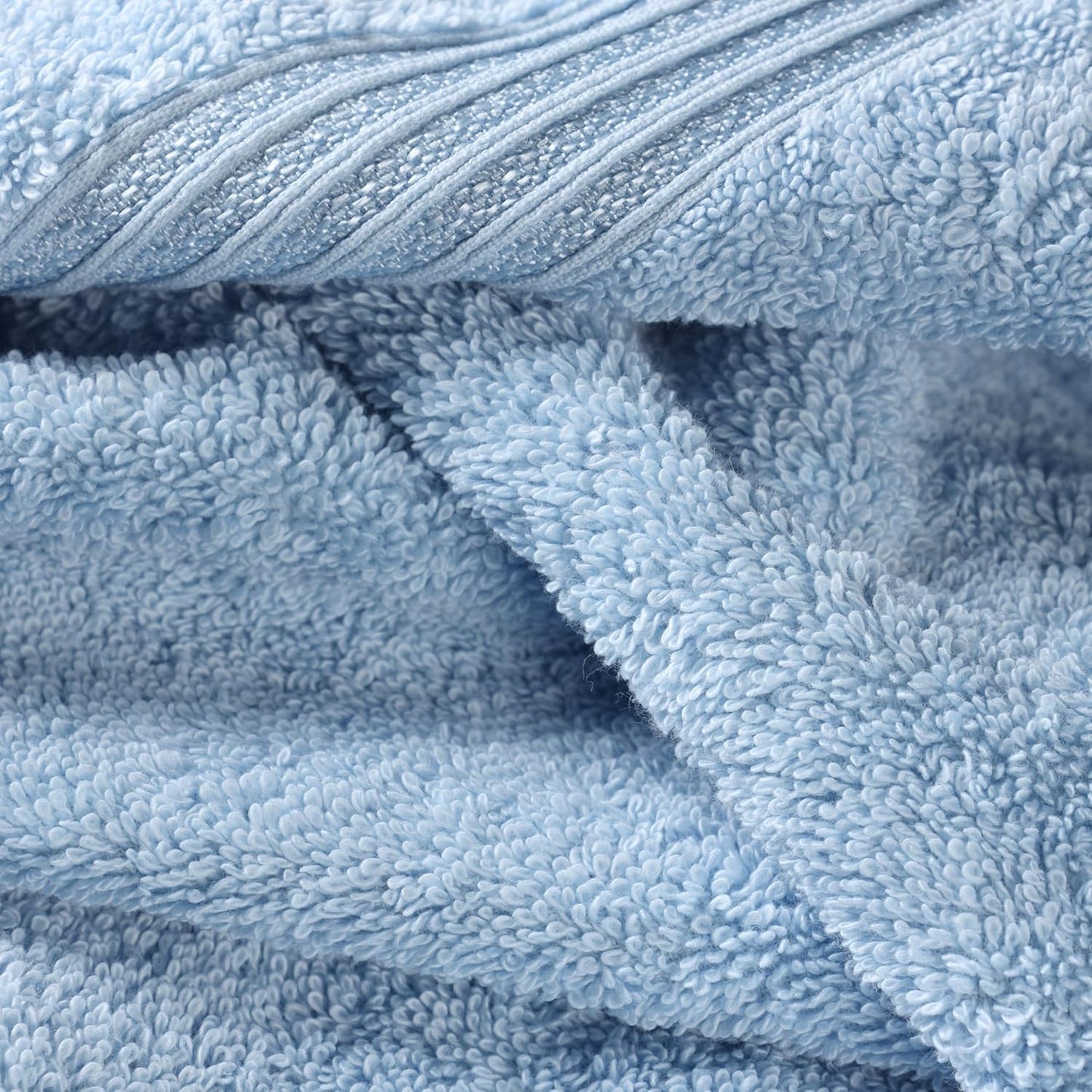 Superior Egyptian Cotton 3-Piece Towel Set, Basic Towels For Bathroom, Home Decor, Guest Bath, Shower, Apartment, Included 1 Face, 1 Hand, 1 Bath Towel, Washcloth, Quick Dry, Light Blue