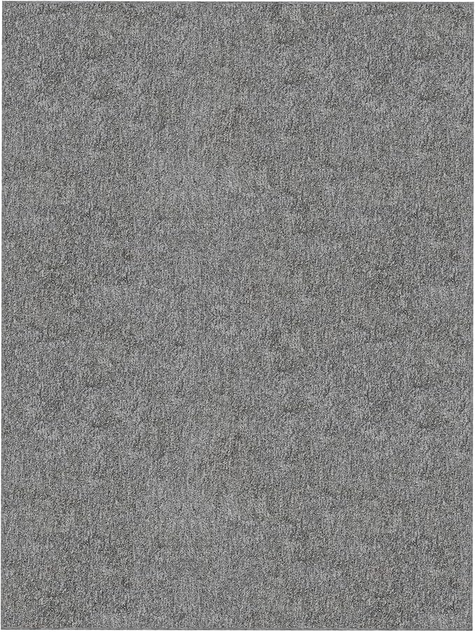 Ottomanson 2'7" x 5' Ultra-Thin Area Rug Durable Non-Slip Carpet for High-Traffic Areas - Fits Under Doors for Easy Use - Ideal for Living Room, Bedroom, Kitchen, Bathroom & Entryway, Gray