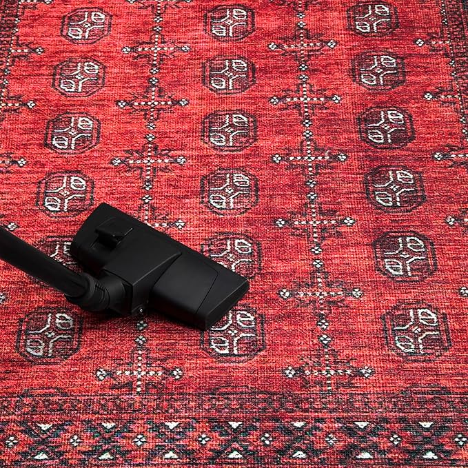 Keen Home Design 6x9 Rug - Machine Washable Area Rug with Non-Slip Backing, Ideal for Living Room, Dining Room, Bedroom - Vintage, Easy Clean, Durable, Low Pile Rug - (6' x 9')