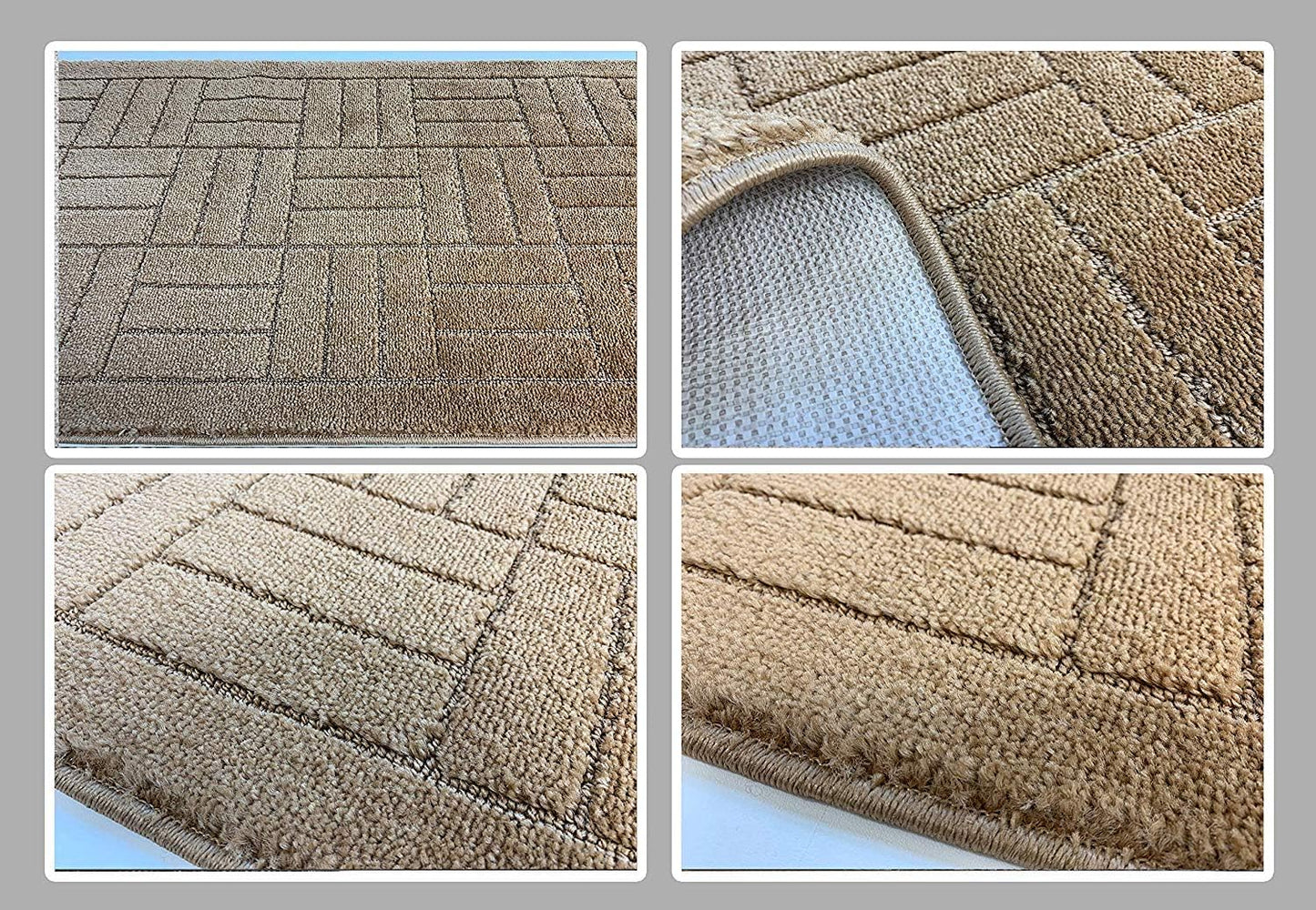 Custom Length Hallway Runner Rug,Slip Resistant,Bricks Beige, 26 Inch X 4 feet, Doormat, Sold and Priced Per Foot