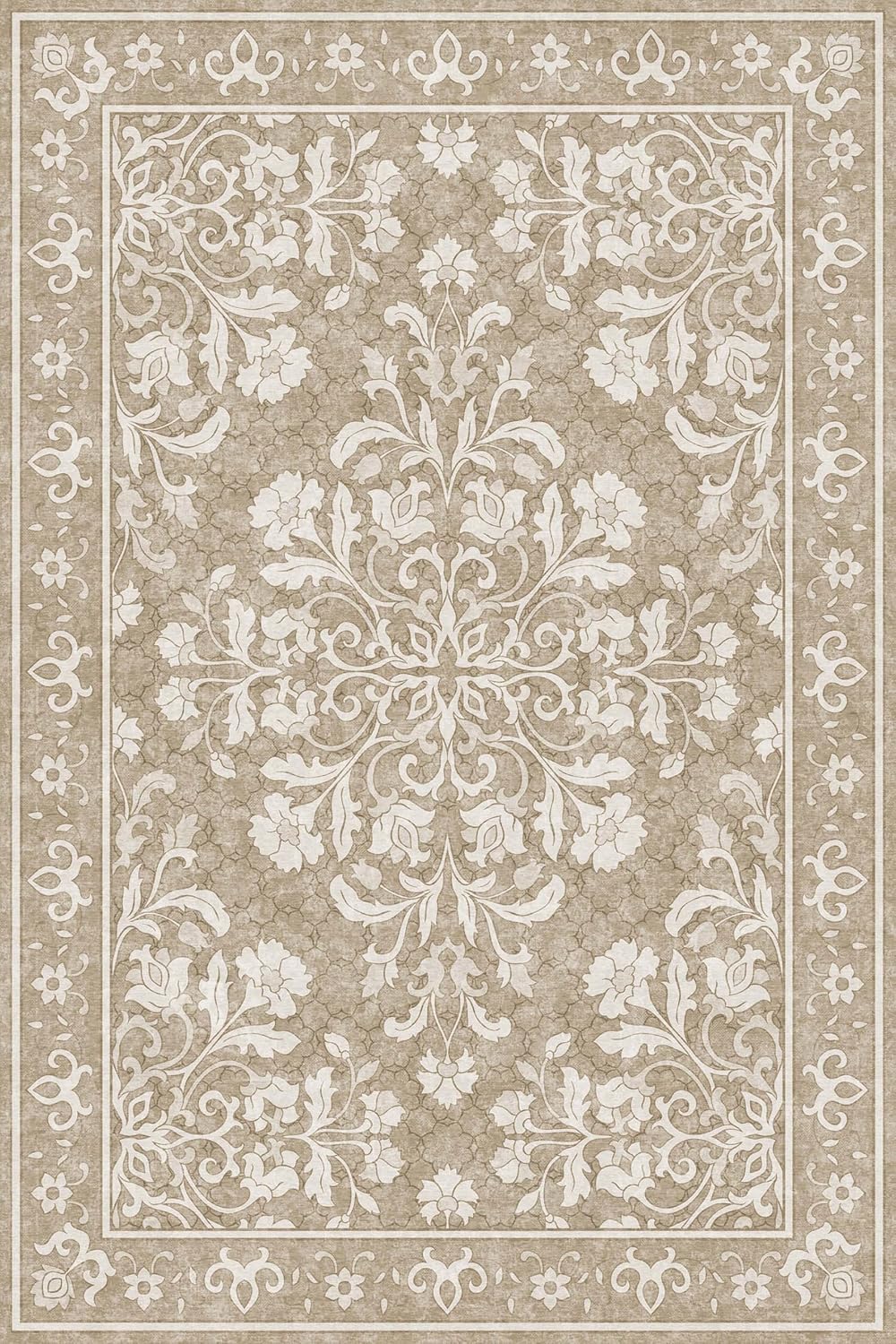 Washable Entryway Rug 2x3 | Non Slip Rug Runners for Hallways, Entryways, Kitchens, Bathrooms, Bedrooms | Ultra-Soft Flannel Carpet Kitchen Rug with Rubber Backing (Sand, 2x3)