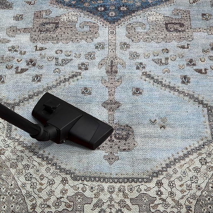 Keen Home Design 2x7 Rug - Machine Washable Runner Rug with Non-Slip Backing, Ideal for Hallway, Entryway, Kitchen, Laundry Room - Vintage, Easy Clean, Durable, Low Pile Rug - (2'6" x 7')