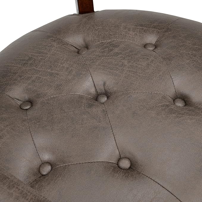 MODERION Modern Brown Solid Wood Boss Caption's Dining Chairs, Office Desk Chairs with Wheels, Arms, and High Back, 31.5H for Living Room Retro SY1533DK