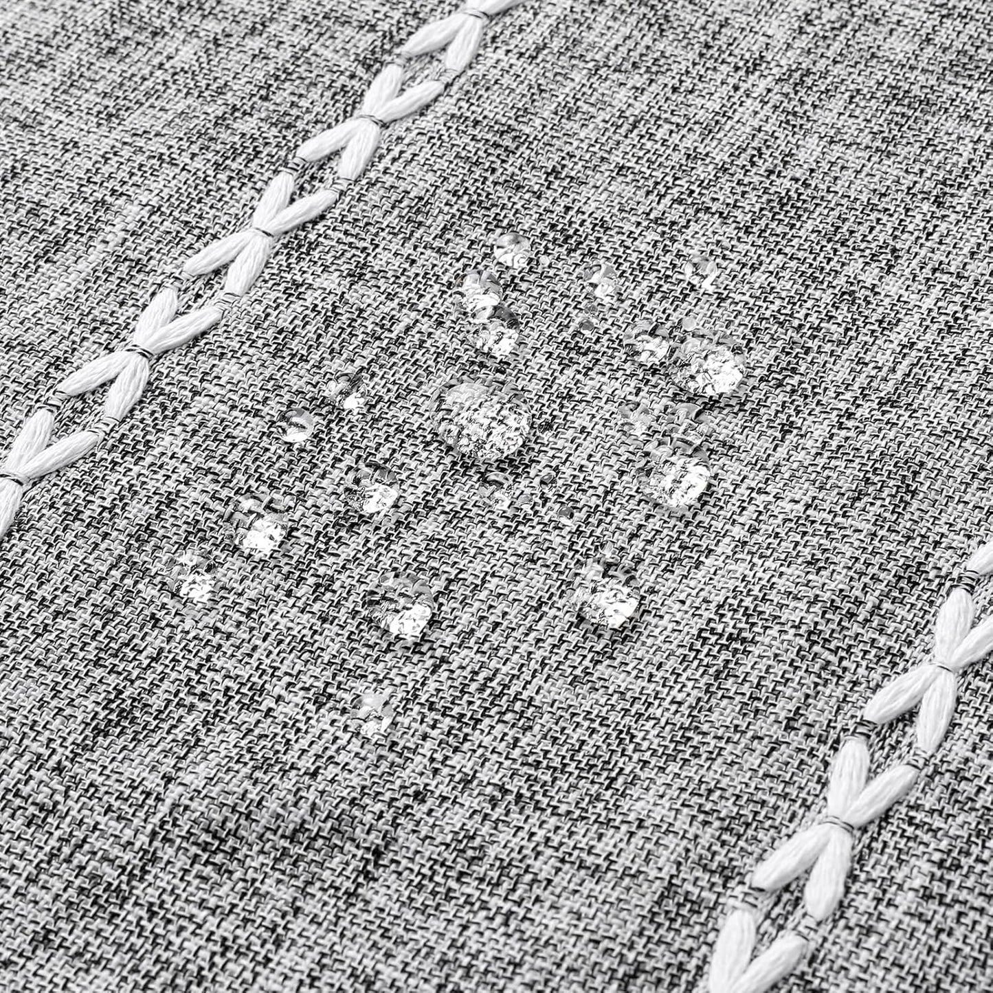 MitoVilla Dark Grey Boho Small Stall Shower Curtain Set 36 x 72, Half Size Narrow Polyester Linen Fabric Shower Curtains for Farmhouse Bathroom Decor, Charcoal Grey