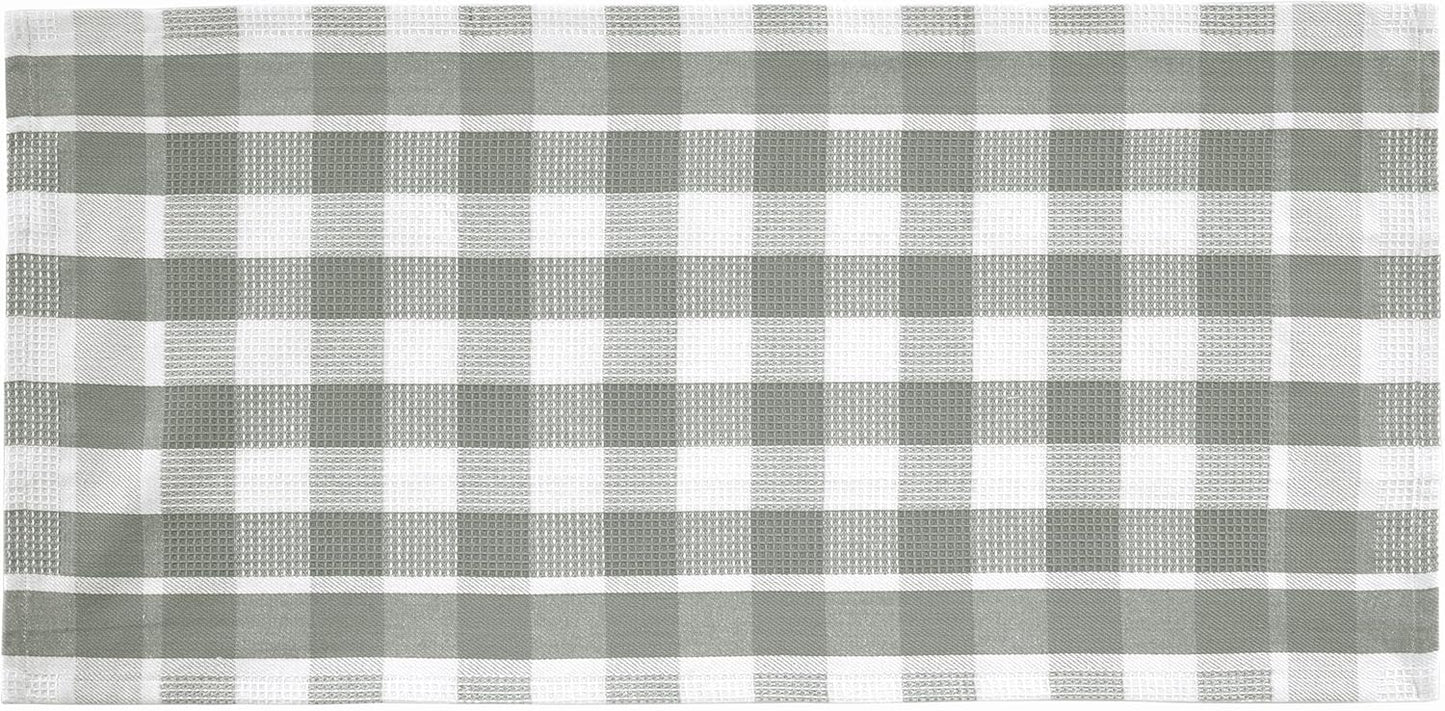 LANE LINEN 100% Cotton Kitchen Dish Cloths, Ultra Soft Absorbent Quick Drying Dish Towels, Multiweave Wash Cloths Dish Towel Sets, 13x28 Inches, 4 Pack - Grey