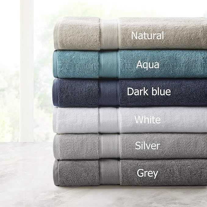 Madison Park 800GSM Bath Sheet Towel Oversized 34" x 68" 2 Pack 100% Cotton Bath Towel Set Highly Absorbent Hotel Spa Quality for Bathroom, Grey