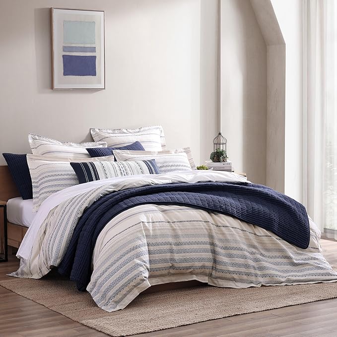 Levtex Home - Mills Waffle - Twin Quilt Set - Navy Cotton Waffle - Quilt Size (68 x 86in.), Sham Size (26 x 20in.)