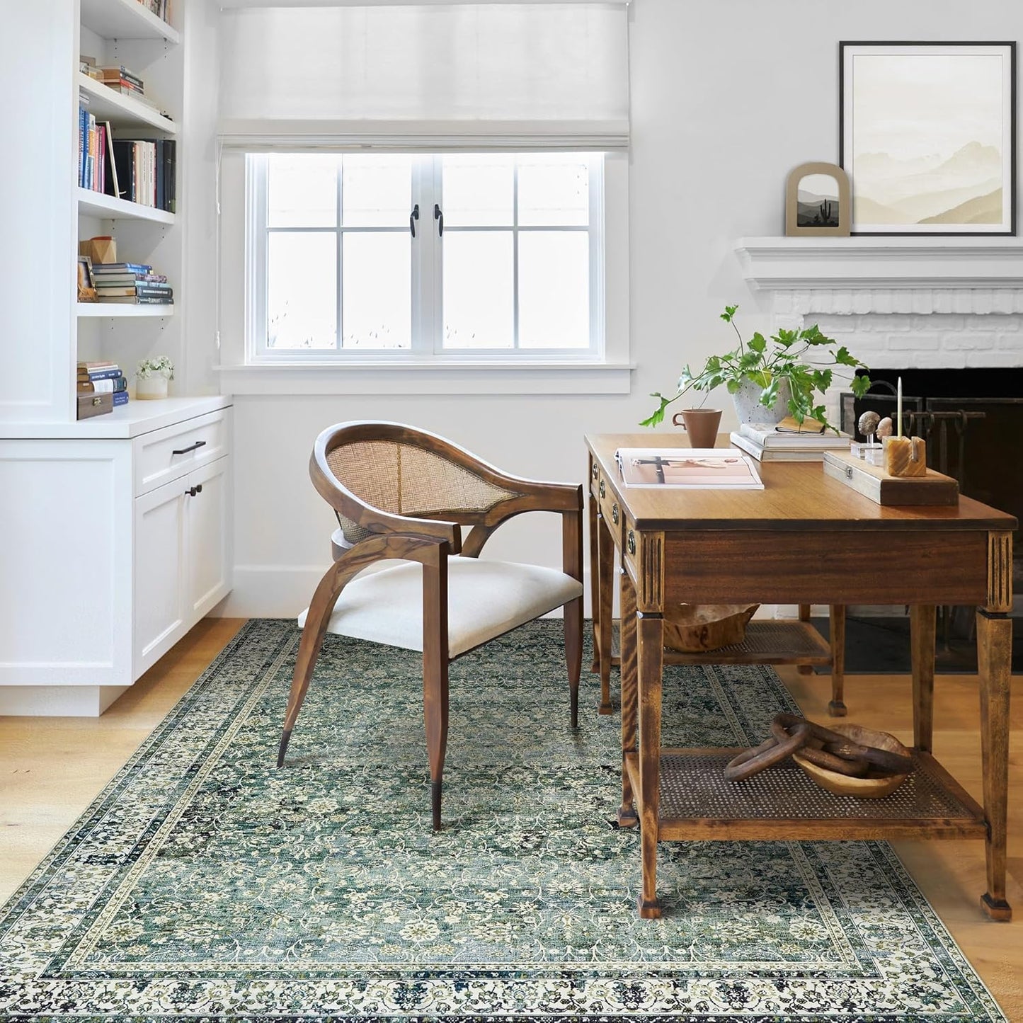 3x5 Area Rug for Entryway Indoor,Washable Non Slip Boho Ultra Thin Entry Way Rugs for Inside House,3 x 5,Dark Green