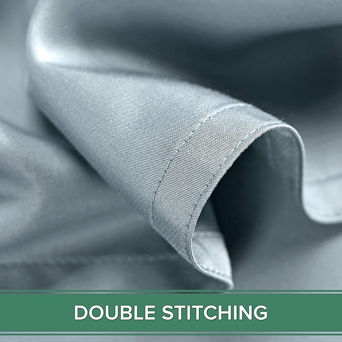 Split King Sheets by Pure Bamboo, Genuine 100% Organic Viscose Derived from Bamboo Bed Sheet Set, Soft & Cooling, Double Stitching *Not for Split Top (Split King, Sterling Blue)