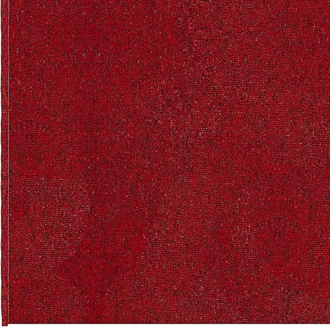 Ottomanson 2'7" x 9' Ultra-Thin Hallway Runner Rug - Durable Non-Slip Carpet for High-Traffic Areas - Fits Under Doors for Seamless Entry - Ideal for Kitchen, Entryway, Bedroom & Living Room, Red