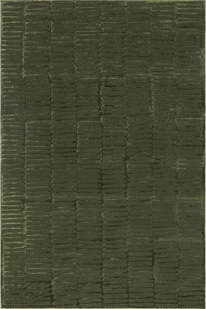 nuLOOM 8' x 10' Indoor Area Rug, 100% Recycled PET, Machine Washable, Oeko-TEX Certified, Medium Pile, Pet-Friendly, Kailani Geometric Green