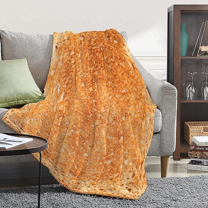 Toast Blanket Bread Food Throws Funny Gift for Kid Girl Boys Lightweight Fleece Throw Novelty Realistic Super Soft Comfy Gifts for Teen Women Men Flannel Bedding Sheet Blankets for Couch Sofa,50"x40"