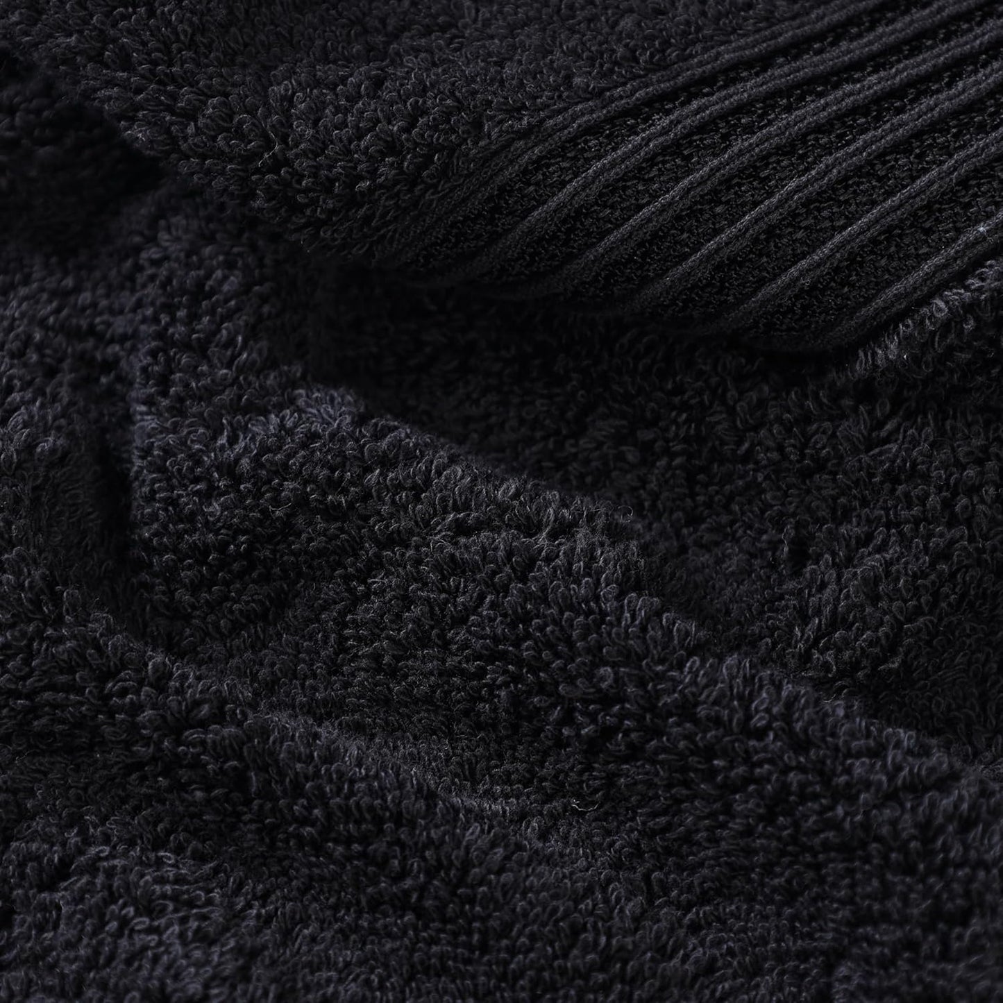 Superior Egyptian Cotton 10-Piece Face Towel Set , Small Towels For Facial, Spa, Quick Dry, Absorbent Towels, Bathroom Accessories, Guest Bath, Home Essentials, Washcloth, Airbnb, Black