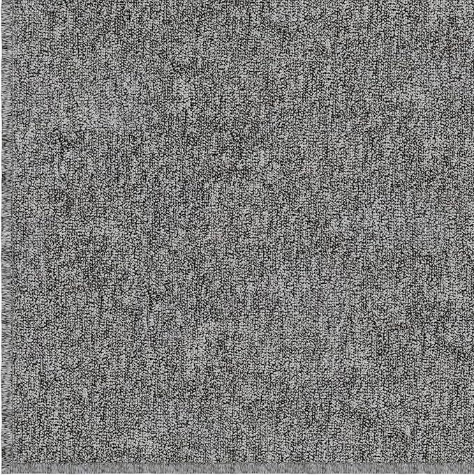 Ottomanson 20" x 59" Ultra-Thin Hallway Runner Rug - Durable Non-Slip Carpet for High-Traffic Areas - Fits Under Doors for Seamless Entry - Ideal for Kitchen, Entryway, Bedroom & Living Room, Gray
