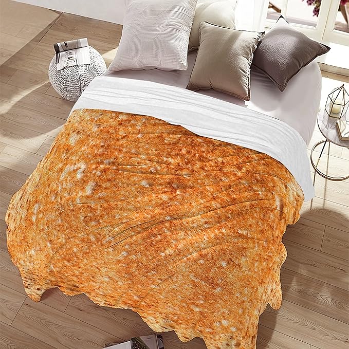 Toast Blanket Bread Food Throws Funny Gift for Kid Girl Boys Lightweight Fleece Throw Novelty Realistic Super Soft Comfy Gifts for Teen Women Men Flannel Bedding Sheet Blankets for Couch Sofa,50"x40"