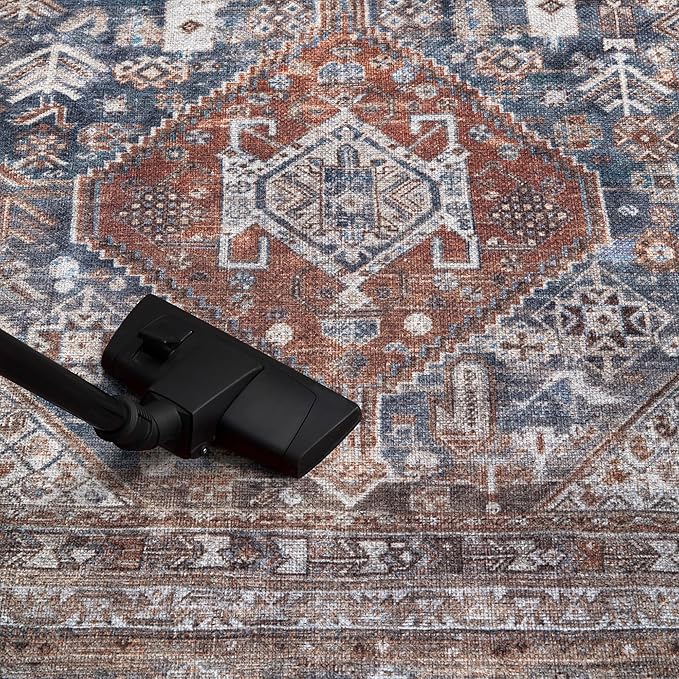 Keen Home Design 2x12 Rug - Machine Washable Runner Rug with Non-Slip Backing, Ideal for Hallway, Entryway, Kitchen, Laundry Room - Vintage, Easy Clean, Durable, Low Pile - (2'6" x 12')