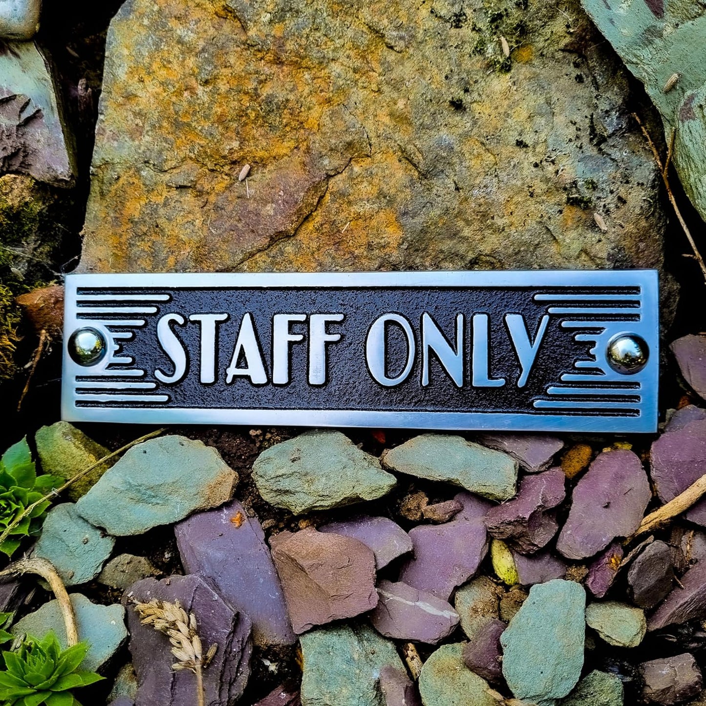 The Metal Foundry Staff Only Metal Door Sign. Art Deco Style Home Décor Accessories Door Or Wall Aluminium Plaque. Handmade In England.