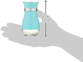 MITBAK Salt and Pepper Shakers (2-Pc. Set) Elegant w/Clear Glass Bottom | Compact Cooking, Kitchen and Dining Room Use | Classic, Refillable Design (Blue)