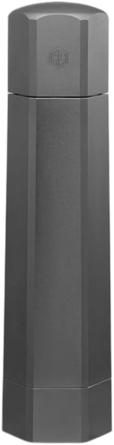 HexClad HexMill Salt Grinder, Professional Grade Heavy-Duty, Refillable, Aluminum Gunmetal Gray, Adjustable Ten Grind Settings