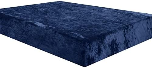 PHF Truly Velvet Fitted Sheet Only Full Size, Luxury Super Soft Cozy Fuzzy Fleece Bottom Sheet, Deep Pocket Up to 16",Strenghth Elastic Band, Suitable for Fall Winter Spring, No Pillowcases, Navy Blue