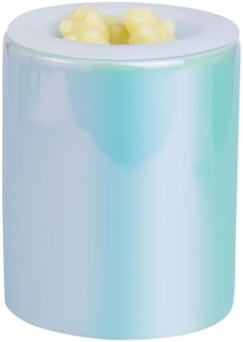 Happy Wax Iridescent Blue Mini Mod Wax Melt Warmer with 3, 6, and 9 Hour Timer for Scented Wax Melts, Tarts & Cubes - Electric, Ceramic Wax Melter with Removable No Mess Silicone Wax Dish
