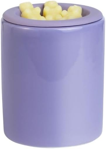 Happy Wax Mini Mod Warmer for Scented Wax - Small Tabletop with Timer for Home Fragrance - Electric, Ceramic with Removable No Mess Silicone Wax Dish (Lilac)