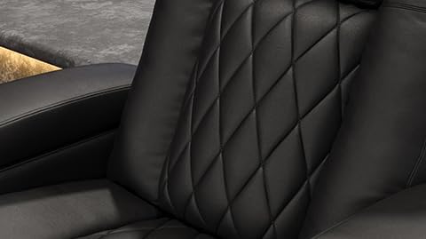 Valencia Tuscany Home Theater Seat - Nappa Leather Power Recliner with Cool Gel Memory Foam, USB-C/A Charging, RGB LED Lights, Adjustable Lumbar & Headrest (Single Recliner,Black)