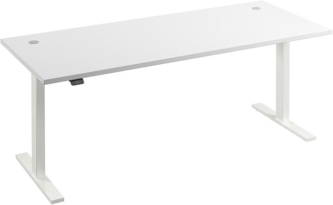 Bush Business Furniture 72-inch Electric Height Adjustable Standing Desk, Ergonomic Sit-Stand Computer Table for Home and Professional Office, Move 60 Series, White with White Base