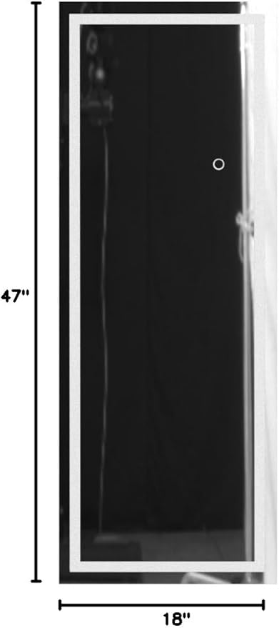 Hasipu LED Door Mirror Full Length, 47 x 18 Inch Full Body Wall Mirror Over The Door Hanging Mirror for Bedroom, Living Room, Cloakroom Right Angle