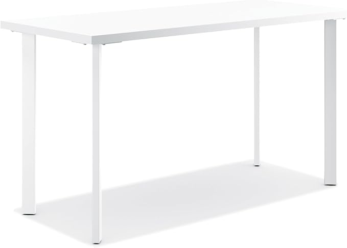 HON Coze Home Office Desks, Sturdy Table Computer Desk, 42", White Top, White Base