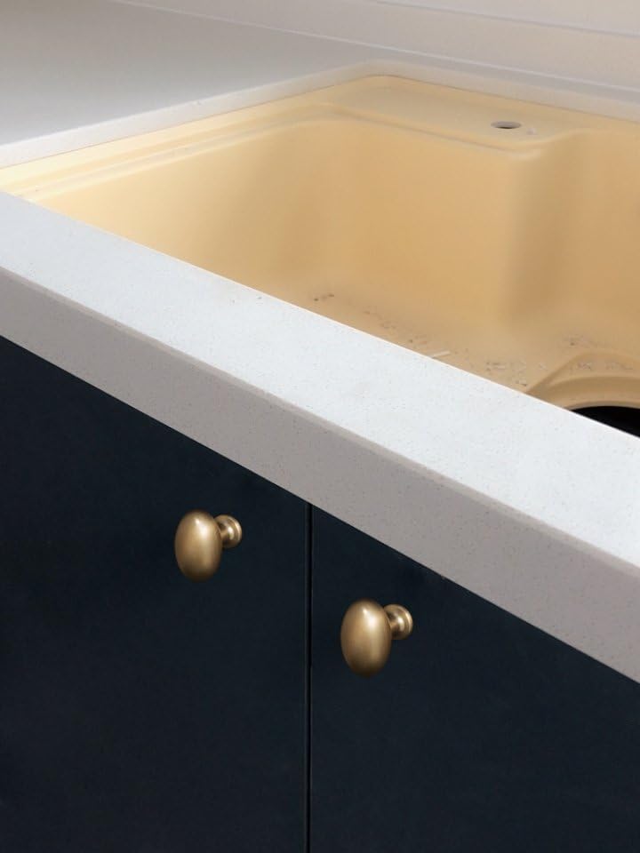 Goo-Ki 1.2 Inch(36MM) Oval Champagne Bronze Drawer Knobs, Modern Zinc Alloy for Cabinet Knobs for Dresser,6 Packed