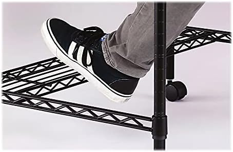 Safco 5203BL Mobile Home Office, Kitchen & Garage Wire Desk, Steel Frame, Multi-Use Melamine Top, Wheeled or Stationary Base, Great for Apartments and Dorms, Black