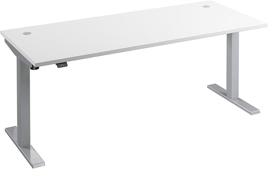 Bush Business Furniture Move 40 Series 72W x 30D Electric Height Adjustable Standing Desk in White with Silver Base, Ergonomic Sit-Stand Computer Table for Home and Professional Office