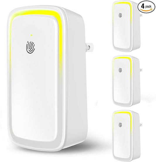 4Pack Air Ionizer for Home Negative Ion Air Purifier Plug In, Quiet Air Freshener Mini Portable Filterless Air Cleaner for Bedroom, Office