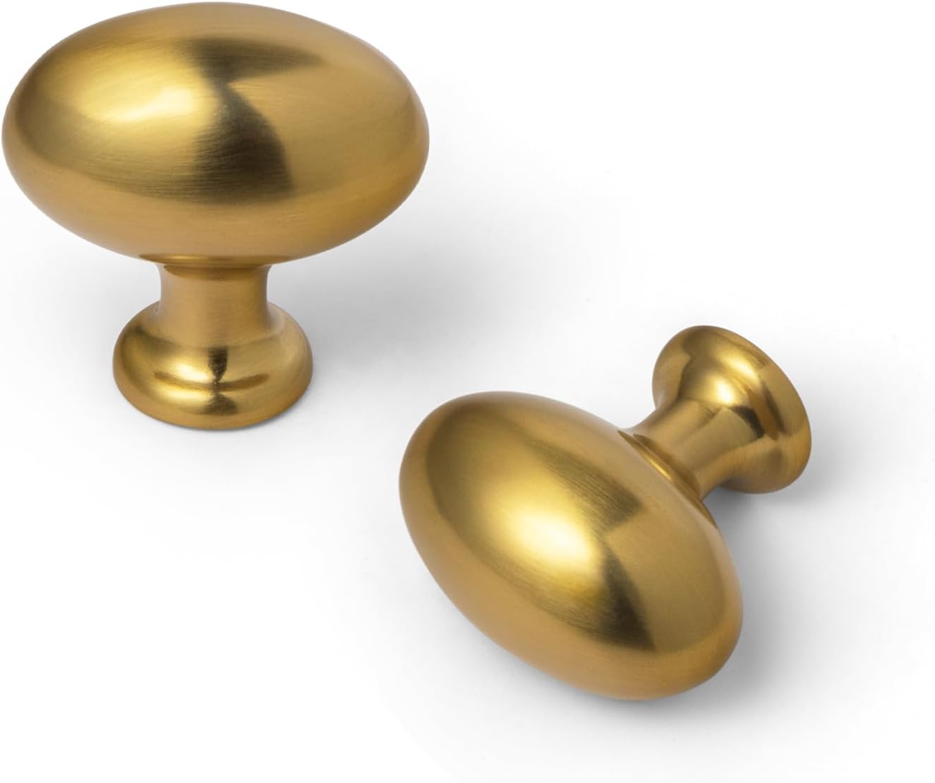 Goo-Ki 1.2 Inch(36MM) Oval Brushed Gold Drawer Knobs, Modern Zinc Alloy for Cabinet Knobs for Dresser,6 Packed