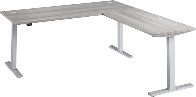 Bush Business Furniture 72-inch Height Adjustable L Shaped Standing Desk, Electric Sit-Stand Corner Computer Table, Ergonomic Office, Move 60 Series, Platinum Gray with Metallic Gray Base