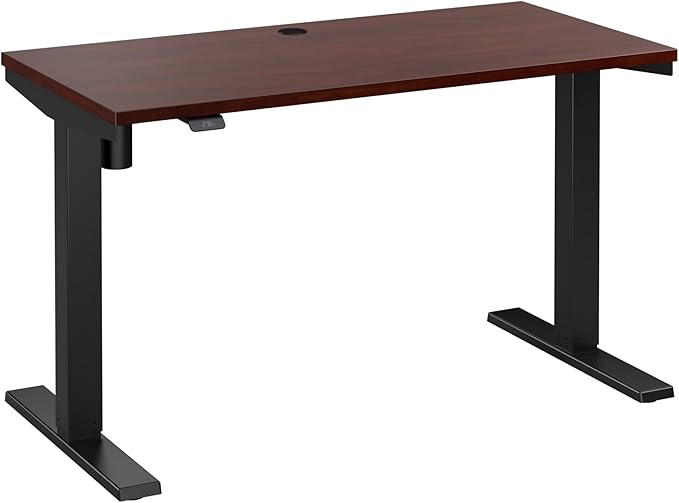 Bush Business Furniture 48-inch Electric Height Adjustable Standing Desk, Ergonomic Sit-Stand Computer Table for Home and Professional Office, Move 40 Series, Hansen Cherry with Black Base